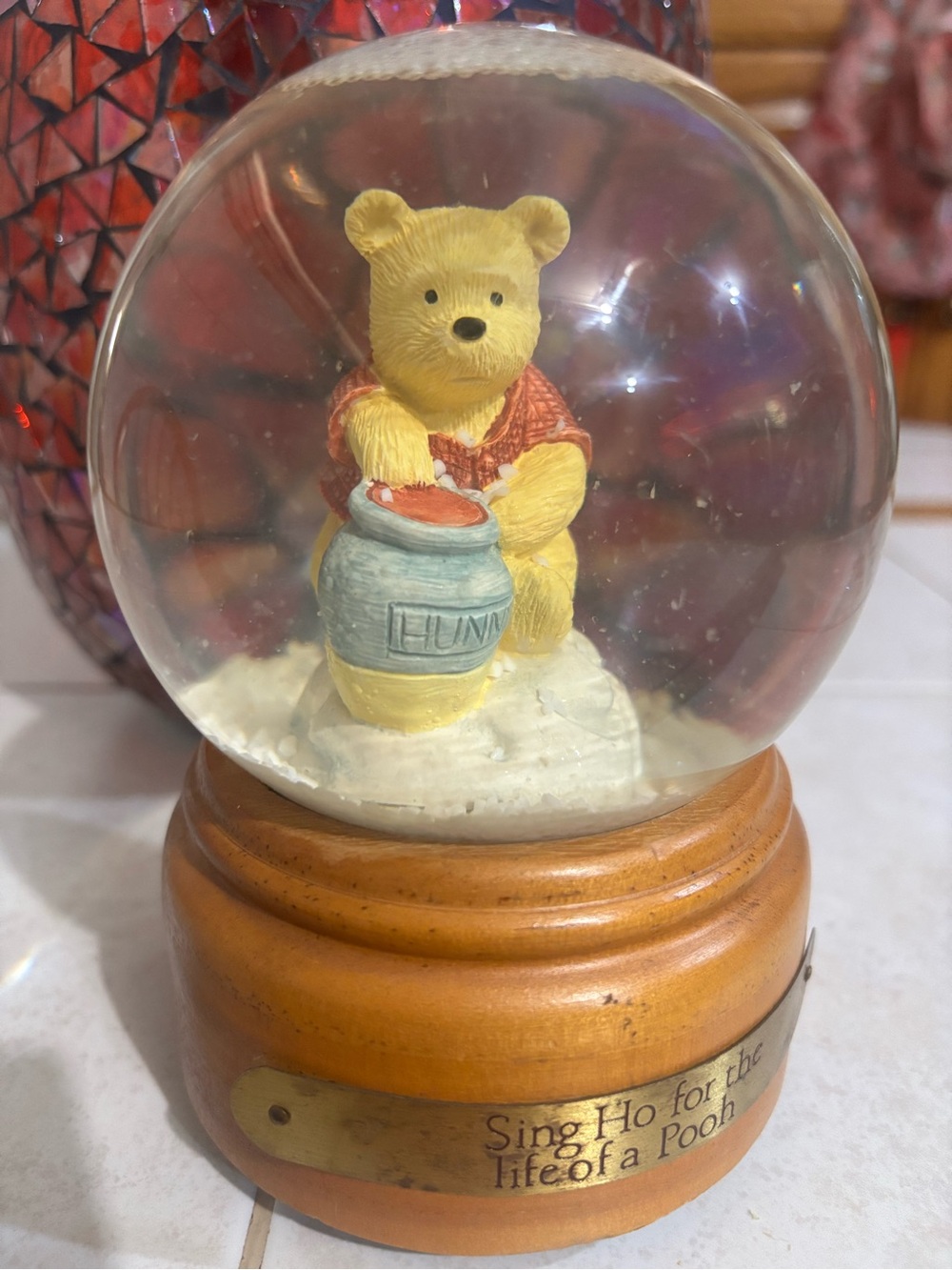 Winnie the Pooh Snow Globe with Hunny Pot
